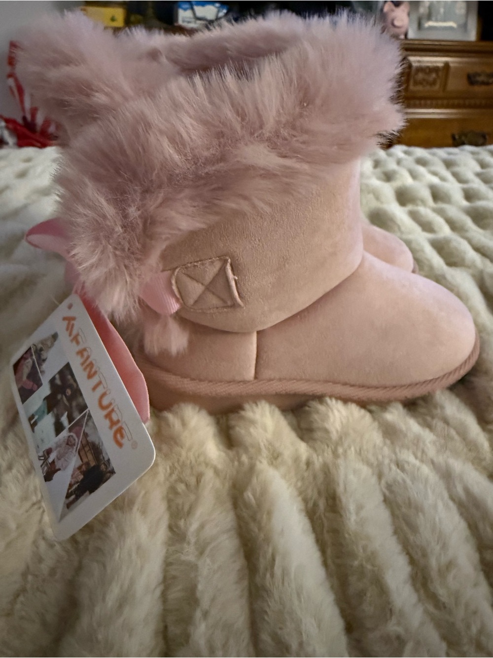 Kids Pink Faux-Fur Winter Boots - Toddler